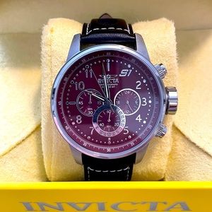 Invicta Men 46mm S1 Rally Chronograph Leather Band